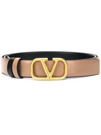 Valentino Garavani Leather Reversible Vlogo Belt