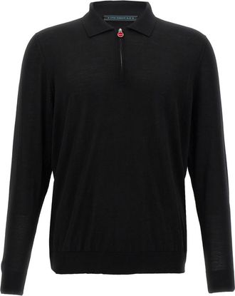 Kiton Black Wool Polo