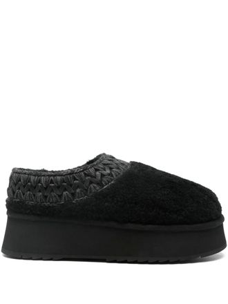 Mou woven clogs - women - Sheep Skin/Shearling/Sheep Skin/Shearling/Rubber - 39 - Black