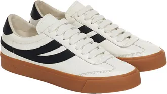 Superga Unisex 4834 Club S Swallow Leather Trainers, White Black Rubber, 9 UK