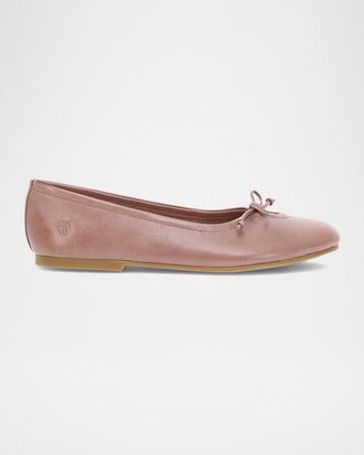 Frye Emma Leather Bow Ballerina Flats