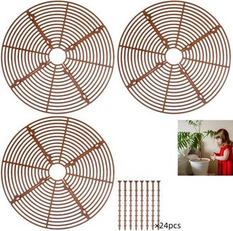 OEM 3 Piezas, Cubierta Para Maceta, Protector De Flores, Protectores De Tierra, Con 24 Tornillos De Montaje, Color Caf&eacute;, 30 Cm