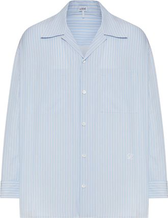 Loewe OVERSIZED STRIPED COTTON SHIRT WITH BOWLING COLLAR - Loewe - Man
