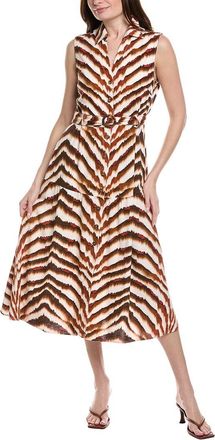 Nicole Miller Sleeveless Linen-Blend Midi Dress