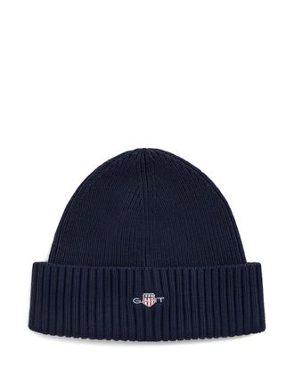 GANT logo cotton-blend beanie - Blue
