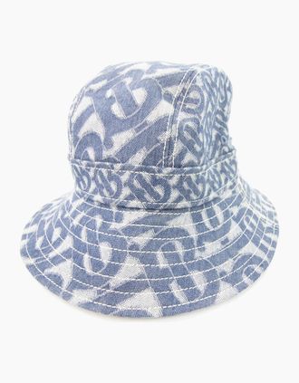 Burberry Mens Burberry Monogram Motif Denim Bucket Hat Denim - Blue - Size: M