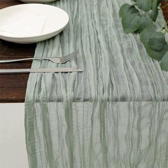 No Brand Camino De Mesa De Gasa De 90x180 Cm - Mantel Plisado - Decoraci&oacute;n De Mesa Estilo Bohemio Campestre - Mantel De Arpillera - Para Festivales Y Fiestas
