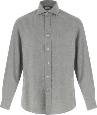 Brunello Cucinelli Gray Cotton Mens Blouse