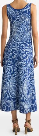 Etro Womens Midi Dress Blue Viscose
