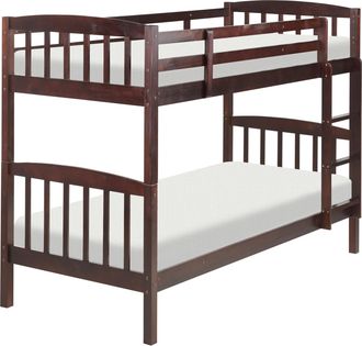 Beliani Beliani - Litera De Madera Oscura De Pino 90 X 200 Cm Listones Escalera Habitaci&oacute;n Infantil Revin