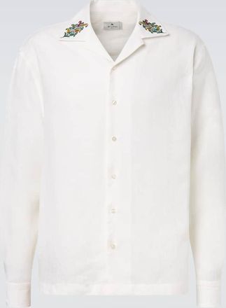 Etro Paisley embroidered linen shirt
