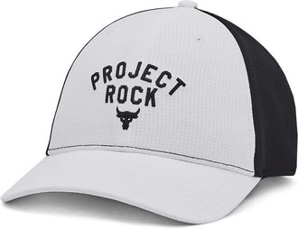 Under Armour Mens Project Rock Trucker Hat, (100) White / Black / Black, One size