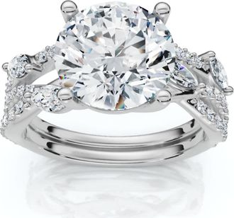 Pompeii3 Certified 3 5/8Ct Diamond Engagement Wedding Ring Set 14k Gold Lab Grown