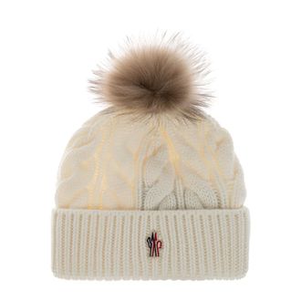Moncler Muts voor Apr&egrave;s-Ski - Dames - Accessoires - Beige - Maat: ONE Size Wol