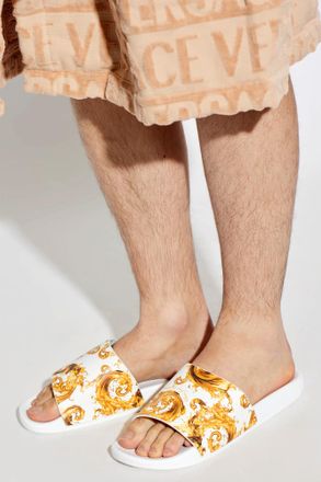 Versace Jeans Couture Rubber Flip-flops, Mens, White