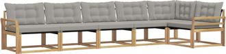 vidaXL Conjunto De Sof&aacute;s De Exterior 6 Uds. Blanco Y Gris Claro Vidaxl