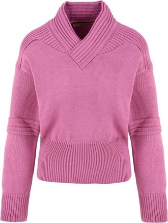 Akep Fuchsia Trui voor Dames - Dames - V-hals truien - Roze - XS - Truien & Vesten