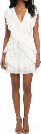 Lulus Nova Pleated Ruffle Mini Dress In White