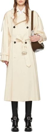 Burberry Belted Cotton-Gabardine Trench Coat, Brand Size 12 ( US Size 10 )