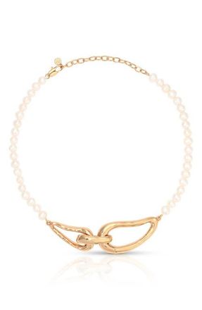 Ettika Molten Muse Freshwater Pearl Necklace in Gold at Nordstrom