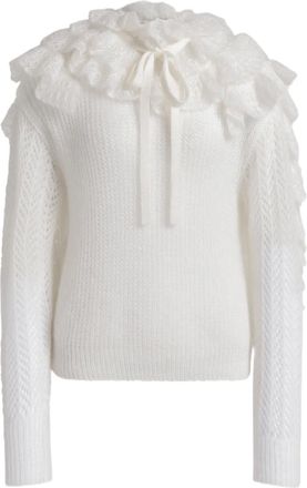 Alberta Ferretti Trui met ruches - Wit