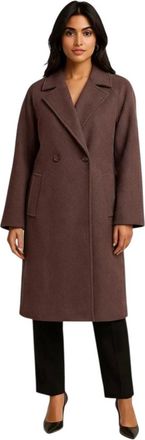 Imperial Double-Breasted Coats, female, Brown, Size: 2XS Kh36Key Double-Breasted Coat
