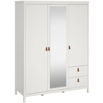 Dmora Guardaroba 3 ante Helise, Mobile camera da letto, Cabina armadio portabiti, Armadio appendiabiti, 150x58 h199 cm, Bianco - Dmora