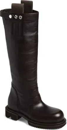 Rick Owens Gabe Pull-On Knee High Boot in Grease at Nordstrom, Size 39