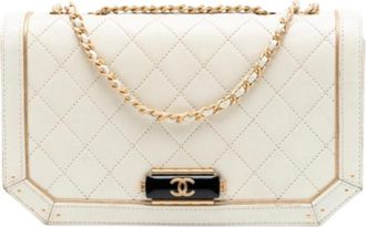 Chanel Pre-owned Flap Schoudertas - Dames - Vintage Schoudertas - Beige - ONE Size - Leer - Vintage