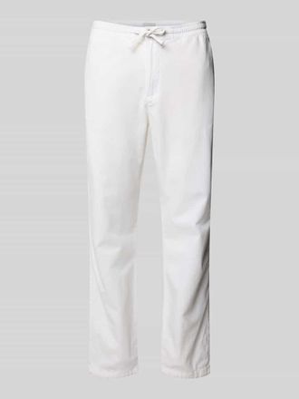 Tom Tailor Regular Fit Leinenhose mit elastischem Bund in Weiss, Gr&ouml;&szlig;e M