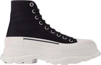 Alexander McQueen Canvas Tread Slick Sneakers - Dames - Veterlaarzen - Zwart - 35 EU - Katoen - Schoenen