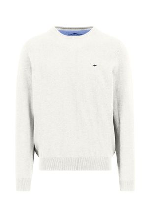 Fynch-Hatton Rundhalspullover FYNCH-HATTON, Herren, Gr. XL, new sanftes wei&szlig;, Strick, Obermaterial: 100% Baumwolle, unifarben, regular fit taillenbedeckt, Rundhals