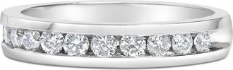 House of Brilliance IGI Certified 18K Gold 1/2 Cttw Diamond Eternity Wedding Band Ring in White Gold at Nordstrom, Size 7.5