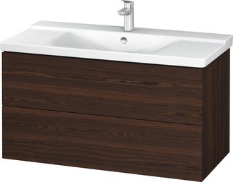 Duravit Duravit L-cube Mueble De Pared 1020mm, Profundidad 481, 2 Cajones, Adecuado Para P3 Comfort Art&iacute;culo 233210, Color: Nogal Cepillado Chapa De Madera Au