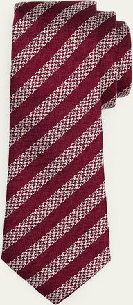 Giorgio Armani Mens Woven Stripe Silk Tie