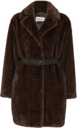 P.A.R.O.S.H. Cappotto - Dames - Jas met riem - Bruin - L - Leer - Jassen
