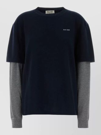 Miu Miu wool blend sweater crew neck layered