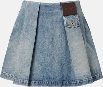Loewe Pleated denim miniskirt