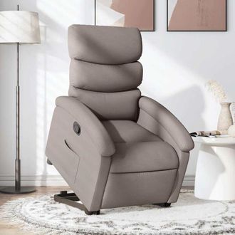 vidaXL Sill&oacute;n Reclinable Elevable Tela Gris Taupe Vidaxl