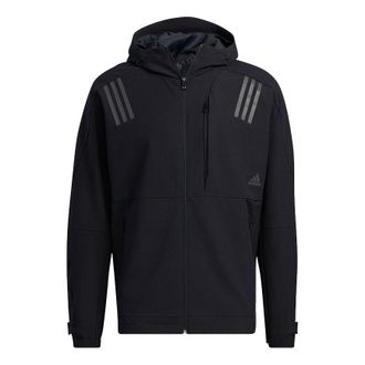adidas Th Wv Multi Jkt Logo Printing Sports Hooded Jacket Black H39264