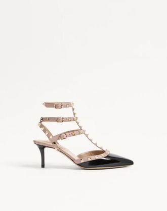 Valentino Garavani D&eacute;collet&eacute; Rockstud Con Cinturini 65Mm Donna NERO/POUDRE 35.5