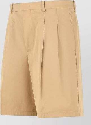 Jil Sander cotton bermuda shorts pleats belt loops