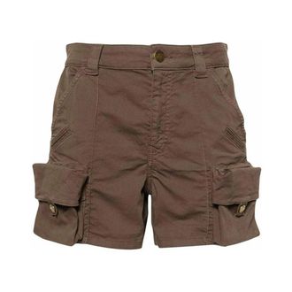 Pinko Casual Shorts - Dames - Korte Broeken - Bruin - L - Katoen - Korte Broeken