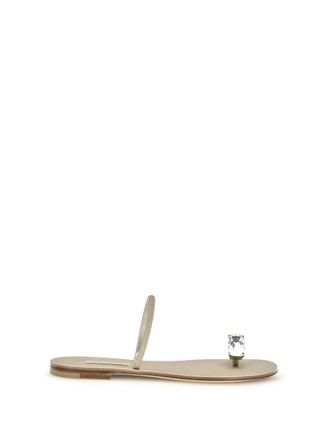 Casadei Gold Embellished Sandals