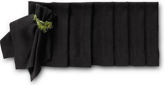 Solino Home Linen Dinner Napkins Set of 6, 20 x 20 Inch for Dining Table, Holiday and Everyday Table Decor - Sonoma in Black at Nordstrom, Size Large