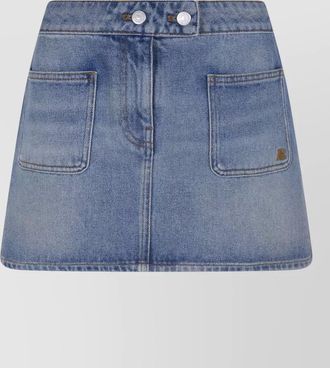 Courr&egrave;ges denim mini skirt