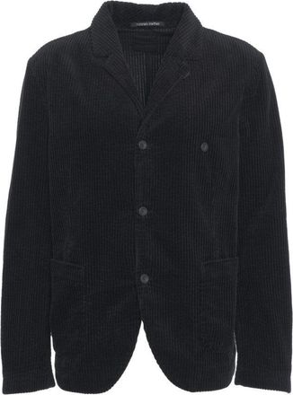 Hannes Roether Textured Black Blazer With Notched Lapel