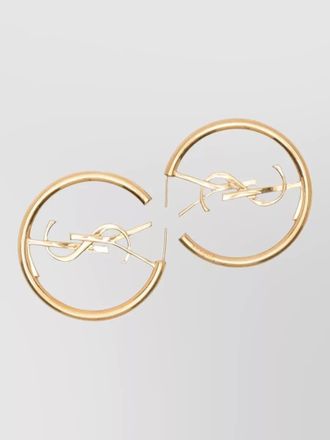 Saint Laurent cassandre hoop earrings polished finish pair