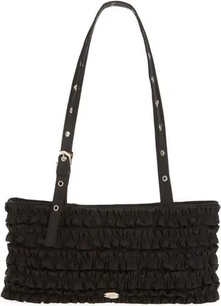 Damson Madder Sophia Ruffle Shoulder Bag in Black at Nordstrom