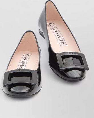 Roger Vivier gommettine roundy patent leather ballerinas shoes